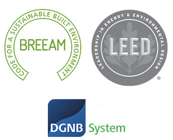 Logo Breeam leed dgnb system