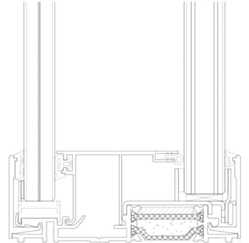 przekrój system ścian szklanych